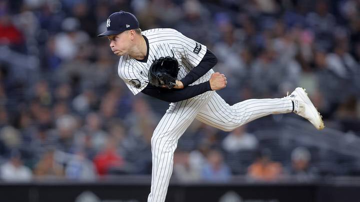 New York Yankees relief pitcher Will Warren (29) follows through on a pitch against the Baltimore Orioles during the third inning at Yankee Stadium. New York Yankees relief pitcher Will Warren (29) follows through on a pitch against the Baltimore Orioles during the third inning at Yankee Stadium.