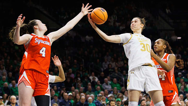 Syracuse women's basketball had a quadrant-one chance at Notre Dame, but the Orange lost by 10 points to the Fighting Irish. Syracuse women's basketball had a quadrant-one chance at Notre Dame, but the Orange lost by 10 points to the Fighting Irish.