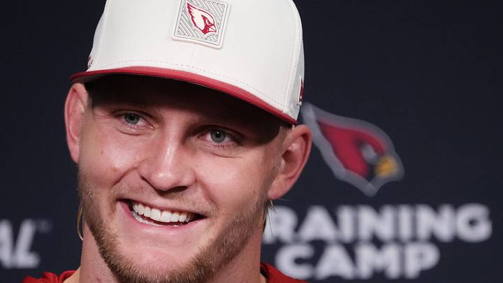 Arizona Cardinals tight end Trey McBride speaks to the press during training camp at State Farm Stadium in Glendale on July 25, 2026. Arizona Cardinals tight end Trey McBride speaks to the press during training camp at State Farm Stadium in Glendale on July 25, 2026.