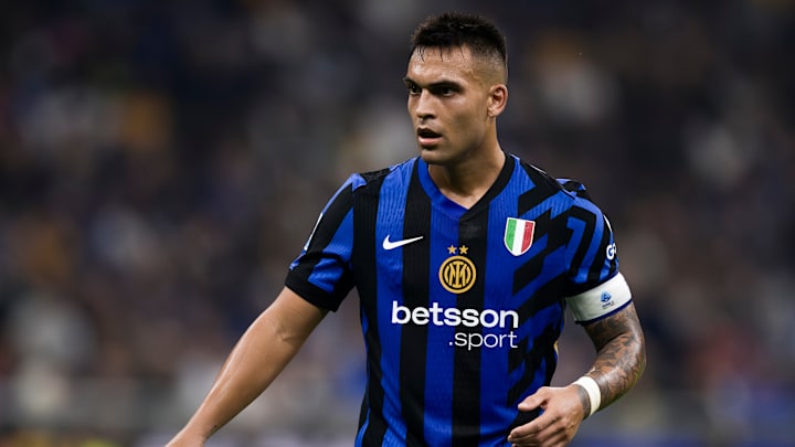 Lautaro Martinez of FC Internazionale looks on during the... Lautaro Martinez of FC Internazionale looks on during the...