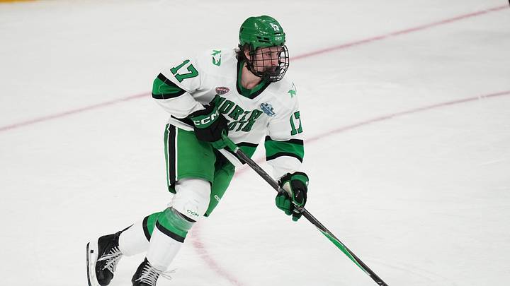 Calgary Flames prospect Cole Reschny at North Dakota Calgary Flames prospect Cole Reschny at North Dakota