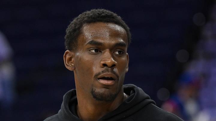 Apr 4, 2026; Philadelphia, Pennsylvania, USA; Jalen Duren #0 of the Detroit Pistons during warmups against the Philadelphia 76ers at Xfinity Mobile Arena. Mandatory Credit: Eric Hartline-Imagn Images