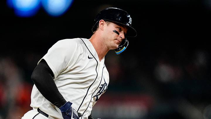 Detroit Tigers catcher Dillon Dingler runs the bases. Detroit Tigers catcher Dillon Dingler runs the bases.