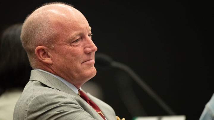 Florida State University Board of Trustees member Peter Collins listens during a meeting of the board to select the university's next president at the Turnbull Conference Center Monday, May 24, 2021.

Fsu Board Of Trustees Presidential Pick Day 052421 Ts 155