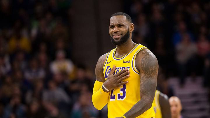Oct 29, 2018; Minneapolis, MN, USA; Los Angeles Lakers forward LeBron James (23) reacts to a call in the third quarter against Minnesota Timberwolves at Target Center. Mandatory Credit: Brad Rempel-USA TODAY Sports