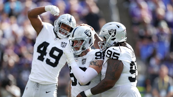 Maxx Crosby with Las Vegas Raiders teammates.