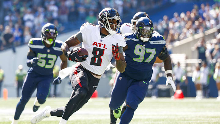 Atlanta Falcons tight end Kyle Pitts had five catches for 87 yards in his lone game against the Seattle Seahawks in 2022.