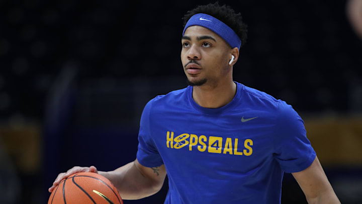 Jan 18, 2025; Pittsburgh, Pennsylvania, USA; Pittsburgh Panthers guard Ishmael Leggett (5) warms up before the game against the Clemson Tigers at the Petersen Events Center. Mandatory Credit: Charles LeClaire-Imagn Images Jan 18, 2025; Pittsburgh, Pennsylvania, USA; Pittsburgh Panthers guard Ishmael Leggett (5) warms up before the game against the Clemson Tigers at the Petersen Events Center. Mandatory Credit: Charles LeClaire-Imagn Images