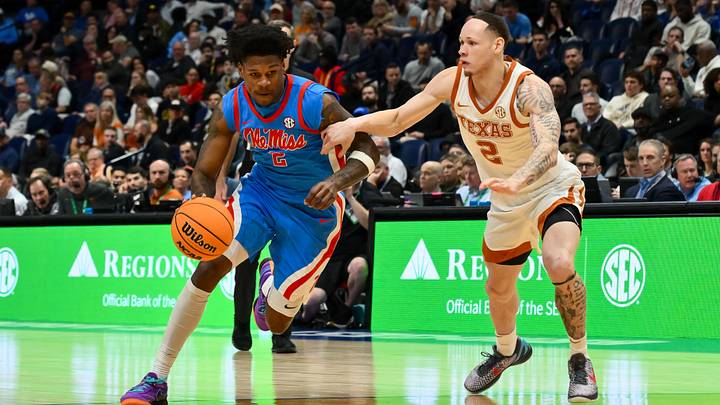 Mar 11, 2026; Nashville, TN, USA; Mississippi Rebels guard AJ Storr (2) drives to the basket past Mississippi Rebels guard AJ Storr (2) during the second half at Bridgestone Arena. Mandatory Credit: Steve Roberts-Imagn Images Mar 11, 2026; Nashville, TN, USA; Mississippi Rebels guard AJ Storr (2) drives to the basket past Mississippi Rebels guard AJ Storr (2) during the second half at Bridgestone Arena. Mandatory Credit: Steve Roberts-Imagn Images