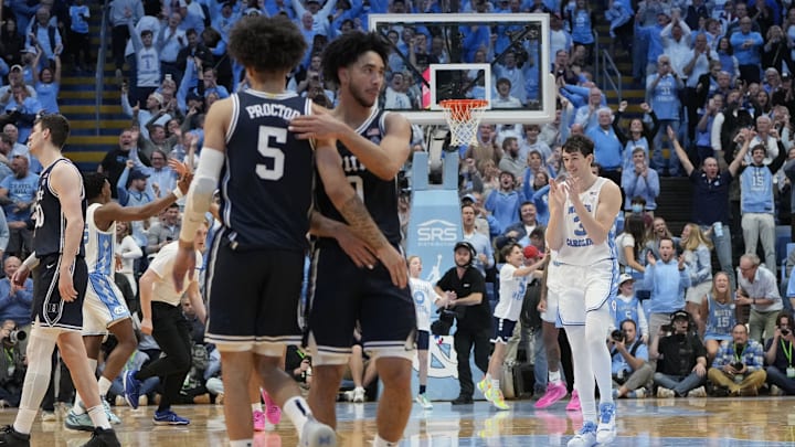 Feb 3, 2024; Chapel Hill, North Carolina, USA; North Carolina Tar Heels guard Cormac Ryan (3) reacts