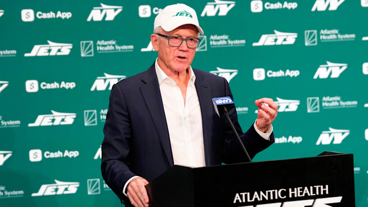 Woody Johnson, primary owner of the New York Jets, is shown during a press conference, at the Atlantic Health Jets Training Center, Monday, January 27, 2025, in Florham Park. Woody Johnson, primary owner of the New York Jets, is shown during a press conference, at the Atlantic Health Jets Training Center, Monday, January 27, 2025, in Florham Park.