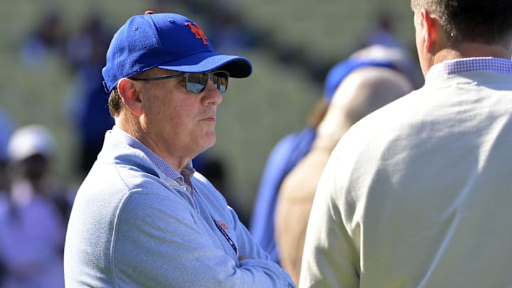 Oct 13, 2024; Los Angeles, California, USA; New York Mets owner Steve Cohen before game one of the NLCS for the 2024 MLB Playoffs at Dodger Stadium. Mandatory Credit: Jayne Kamin-Oncea-Imagn Images