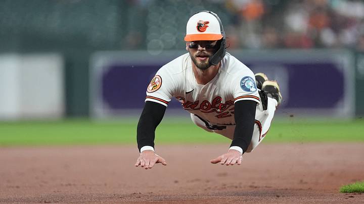 Sep 3, 2026; Baltimore, Maryland, USA; Baltimore Orioles second baseman Blaze Alexander (23) advances to third base on Baltimore Orioles center fielder Luis Robert Jr. (88) (not pictured) fly ball against the Boston Red Sox during the first inning at Oriole Park at Camden Yards. Mandatory Credit: Gregory Fisher-Imagn Images Sep 3, 2026; Baltimore, Maryland, USA; Baltimore Orioles second baseman Blaze Alexander (23) advances to third base on Baltimore Orioles center fielder Luis Robert Jr. (88) (not pictured) fly ball against the Boston Red Sox during the first inning at Oriole Park at Camden Yards. Mandatory Credit: Gregory Fisher-Imagn Images