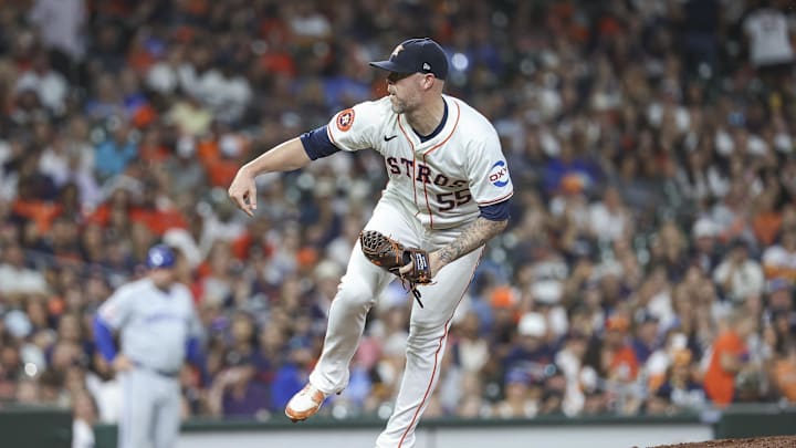 Houston Astros relief pitcher Ryan Pressly Houston Astros relief pitcher Ryan Pressly
