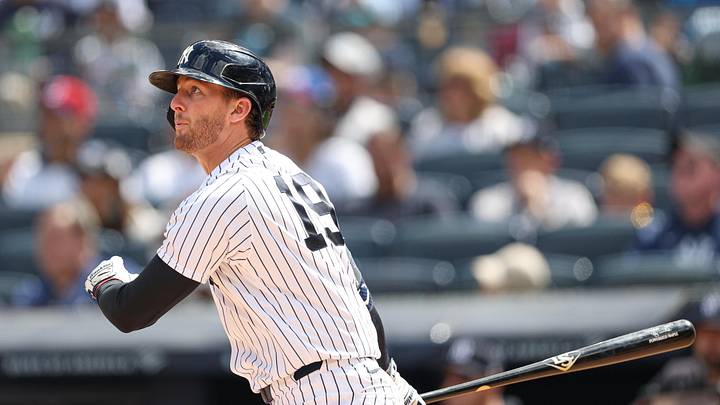 May 2, 2026; Bronx, New York, USA; New York Yankees third baseman Ryan McMahon (19) doubles during the fourth inning against the Baltimore Orioles at Yankee Stadium. Mandatory Credit: Vincent Carchietta-Imagn Images May 2, 2026; Bronx, New York, USA; New York Yankees third baseman Ryan McMahon (19) doubles during the fourth inning against the Baltimore Orioles at Yankee Stadium. Mandatory Credit: Vincent Carchietta-Imagn Images