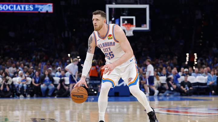 Oct 26, 2026; Oklahoma City, Oklahoma, USA; Oklahoma City Thunder center Isaiah Hartenstein (55) dribbles down the court against the Phoenix Suns during the second half at Paycom Center. Mandatory Credit: Alonzo Adams-Imagn Images Oct 26, 2026; Oklahoma City, Oklahoma, USA; Oklahoma City Thunder center Isaiah Hartenstein (55) dribbles down the court against the Phoenix Suns during the second half at Paycom Center. Mandatory Credit: Alonzo Adams-Imagn Images