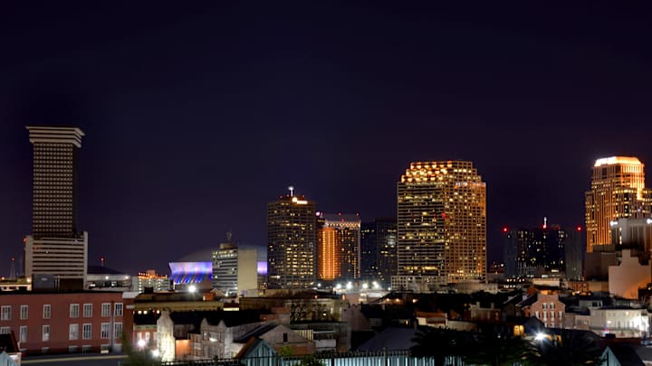 Jan 30, 2013; New Orleans, LA, USA; General view of the downtown New Orleans skyline in advance of