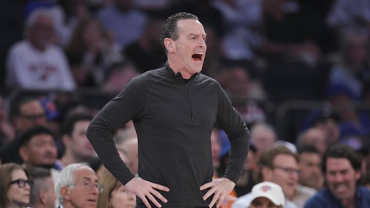 May 19, 2026; New York, New York, USA; Cleveland Cavaliers head coach Kenny Atkinson reacts during the second quarter of game one of the eastern conference finals against the New York Knicks during the 2026 NBA playoffs at Madison Square Garden. Mandatory Credit: Brad Penner-Imagn Images May 19, 2026; New York, New York, USA; Cleveland Cavaliers head coach Kenny Atkinson reacts during the second quarter of game one of the eastern conference finals against the New York Knicks during the 2026 NBA playoffs at Madison Square Garden. Mandatory Credit: Brad Penner-Imagn Images
