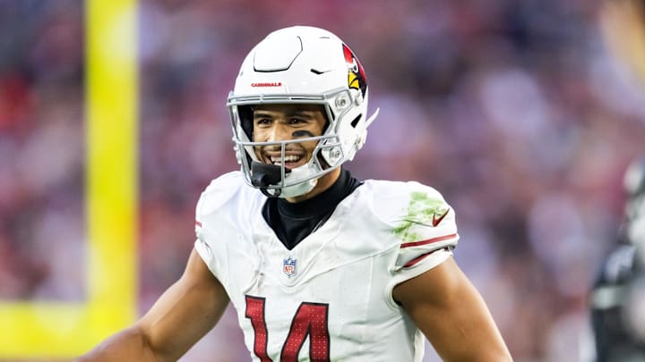 Arizona Cardinals wide receiver Michael Wilson (14) against the Atlanta Falcons at State Farm Stadium. 