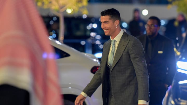 Cristiano Ronaldo llegando a su presentación con el Al-Nassr