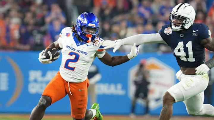 Ashton Jeanty during No. 8 Boise State's 31–14 loss to No. 5 Penn State in the Fiesta Bowl on Dec. 31, 2024.