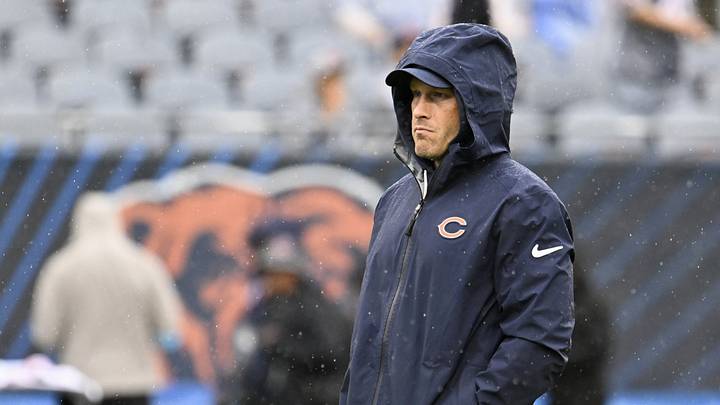 Sep 20, 2026; Chicago, Illinois, USA; Chicago Bears head coach Ben Johnson looks on in the rain before a game against the Minnesota Vikings at Soldier Field. Mandatory Credit: Matt Marton-Imagn Images Sep 20, 2026; Chicago, Illinois, USA; Chicago Bears head coach Ben Johnson looks on in the rain before a game against the Minnesota Vikings at Soldier Field. Mandatory Credit: Matt Marton-Imagn Images