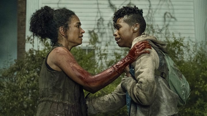 Lauren Ridloff as Connie, Angel Theory as Kelly - The Walking Dead _ Season 11, Episode 6 - Photo Credit: Josh Stringer/AMC