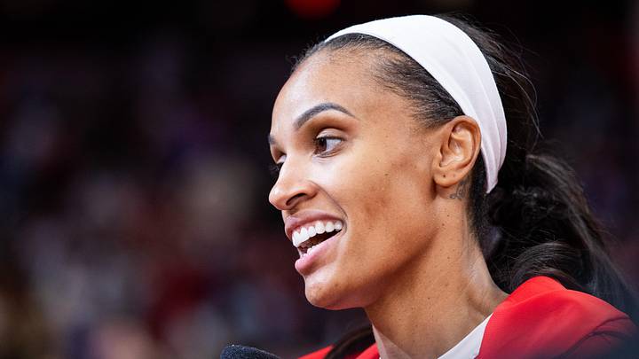 May 17, 2025; Indianapolis, Indiana, USA; Indiana Fever forward DeWanna Bonner (25) after the game against the Chicago Sky at Gainbridge Fieldhouse. Mandatory Credit: Trevor Ruszkowski-Imagn Images