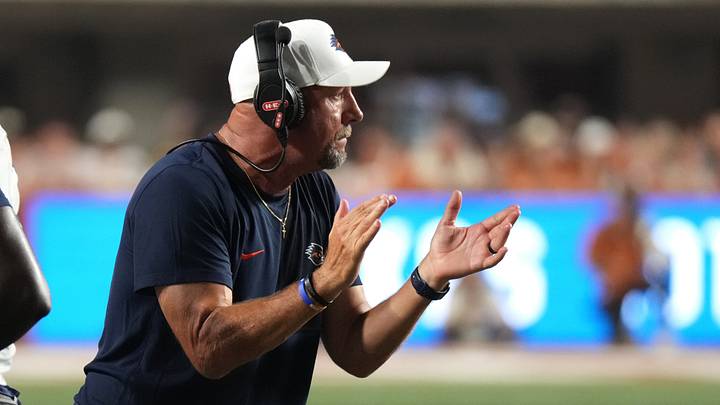 Sep 19, 2026; Austin, Texas, USA;  UTSA Roadrunners head coach Jeff Traylor during the second half against the Texas Longhorns at Darrell K Royal-Texas Memorial Stadium.  Mandatory Credit: Scott Wachter-Imagn Images