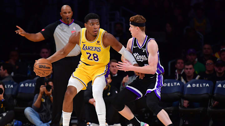Mar 6, 2024; Los Angeles, California, USA;  Los Angeles Lakers forward Rui Hachimura (28) moves the
