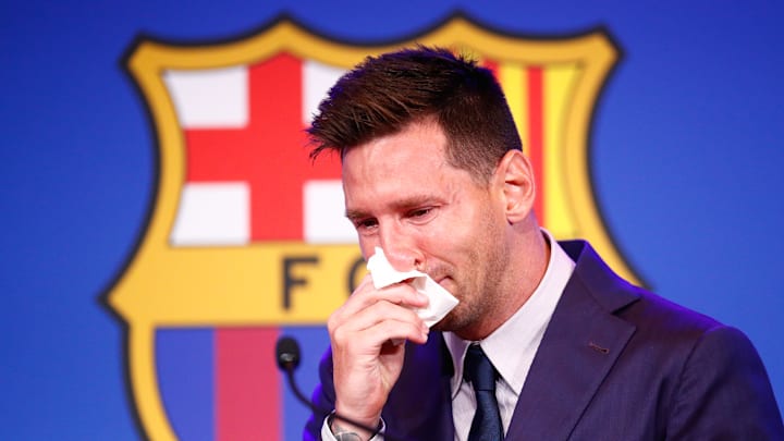 Inter Miami forward Lionel Messi bids farewell to his long-time club, Barcelona, en route to Paris Saint-Germain.