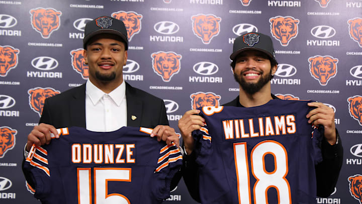 Chicago's newest stars, QB Caleb Williams and WR Rome Odunze, were given a hero's welcome on Friday.