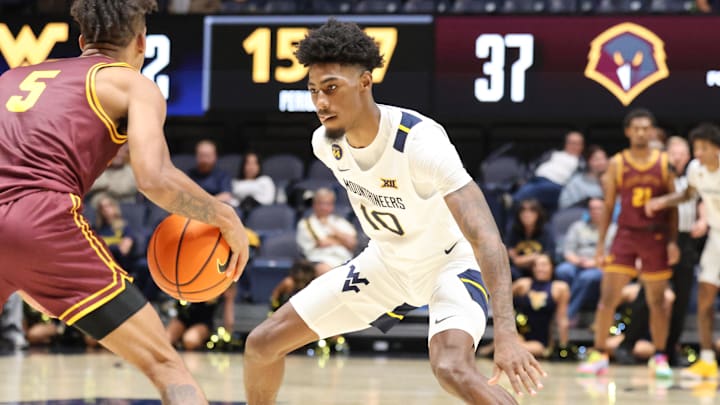 West Virginia University guard Sencire Harris