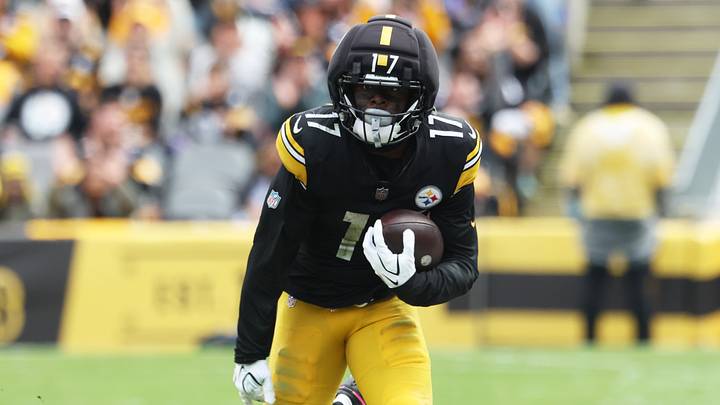 Oct 11, 2026; Pittsburgh, Pennsylvania, USA; Pittsburgh Steelers wide receiver Germie Bernard (17) carries the ball in the second half against the Indianapolis Colts at Acrisure Stadium. Mandatory Credit: Charles LeClaire-Imagn Images Oct 11, 2026; Pittsburgh, Pennsylvania, USA; Pittsburgh Steelers wide receiver Germie Bernard (17) carries the ball in the second half against the Indianapolis Colts at Acrisure Stadium. Mandatory Credit: Charles LeClaire-Imagn Images