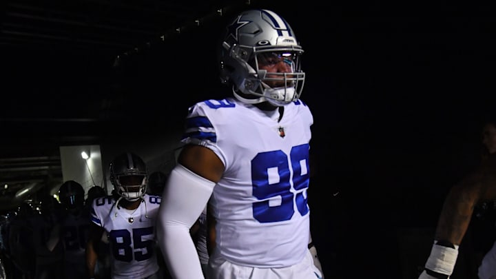 Dallas Cowboys defensive end Chauncey Golston in the tunnel against the Philadelphia Eagles at Lincoln Financial Field.