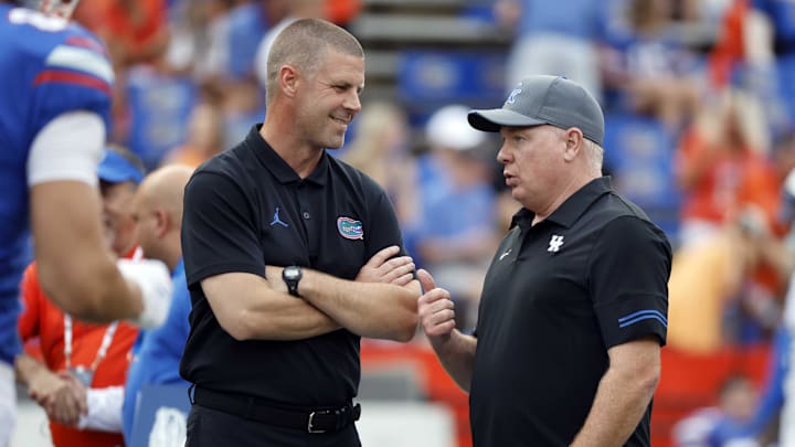 Florida Gators head coach Billy Napier and Kentucky head coach Mark Stoops