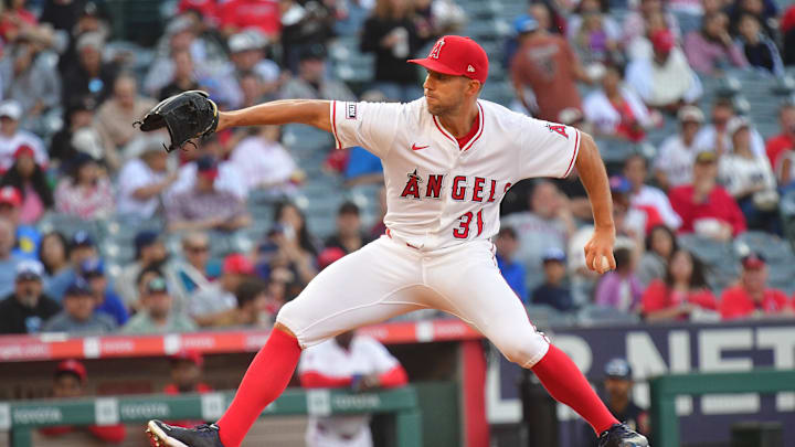 Jun 24, 2025; Anaheim, California, USA; Los Angeles Angels pitcher Tyler Anderson (31) throws against the Boston Red Sox during the first inning at Angel Stadium. Mandatory Credit: Gary A. Vasquez-Imagn Images Jun 24, 2025; Anaheim, California, USA; Los Angeles Angels pitcher Tyler Anderson (31) throws against the Boston Red Sox during the first inning at Angel Stadium. Mandatory Credit: Gary A. Vasquez-Imagn Images