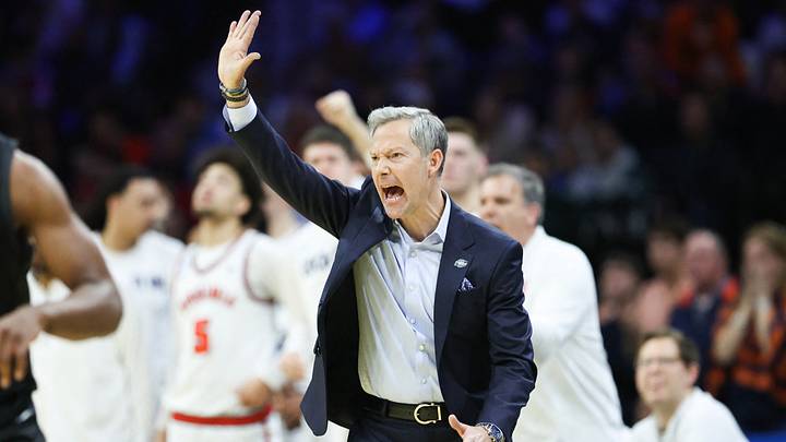 Mar 20, 2026; Philadelphia, PA, USA; Virginia Cavaliers head coach Ryan Odom reacts during the second half against the Wright State Raiders during a first round game of the men's 2026 NCAA Tournament at Xfinity Mobile Arena. Mandatory Credit: Bill Streicher-Imagn Images Mar 20, 2026; Philadelphia, PA, USA; Virginia Cavaliers head coach Ryan Odom reacts during the second half against the Wright State Raiders during a first round game of the men's 2026 NCAA Tournament at Xfinity Mobile Arena. Mandatory Credit: Bill Streicher-Imagn Images