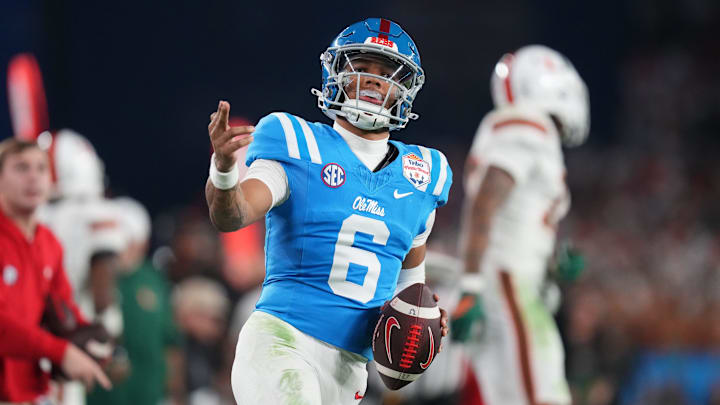 Ole Miss Rebels quarterback Trinidad Chambliss will play one more season of college football in 2026. Ole Miss Rebels quarterback Trinidad Chambliss will play one more season of college football in 2026.