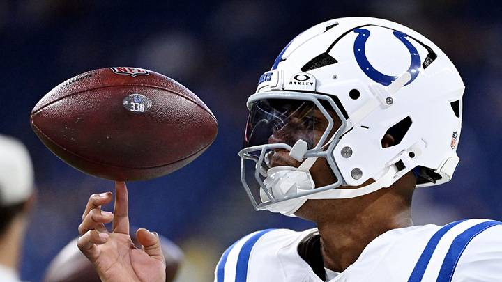 Indianapolis Colts quarterback Anthony Richardson Sr. during warmups Indianapolis Colts quarterback Anthony Richardson Sr. during warmups