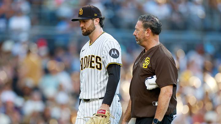 Aug 22, 2026; San Diego, California, USA; San Diego Padres starting pitcher Casey Mize (32) leaves the field during third inning against the Minnesota Twins at Petco Park. Mandatory Credit: David Frerker-Imagn Images Aug 22, 2026; San Diego, California, USA; San Diego Padres starting pitcher Casey Mize (32) leaves the field during third inning against the Minnesota Twins at Petco Park. Mandatory Credit: David Frerker-Imagn Images