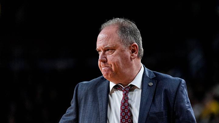 Wisconsin head coach Greg Gard watches a play against Michiganduring the first half at Crisler Center in Ann Arbor on Saturday, Jan. 10, 2026.