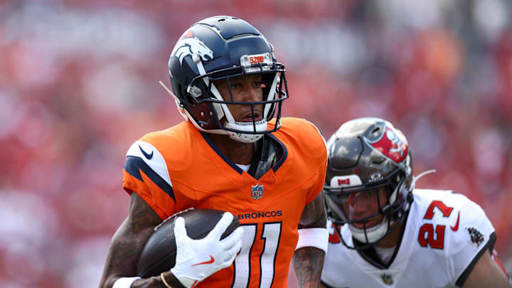 Denver Broncos wide receiver Josh Reynolds (11) makes a catch against the Tampa Bay Buccaneers 