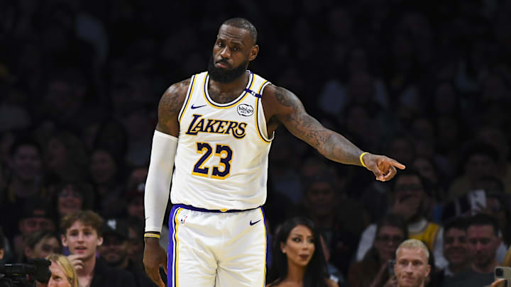 LeBron James during the Lakers' 123–103 win over the Raptors on Nov. 10, 2024.