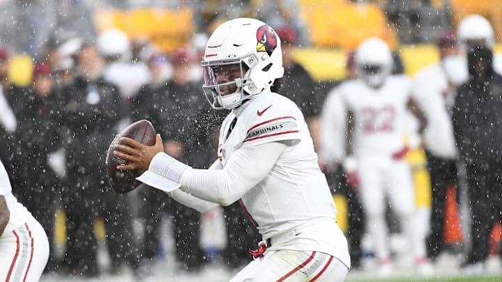 Dec 3, 2023; Pittsburgh, Pennsylvania, USA;  Arizona Cardinals  quarterback Kyler Murray (1) takes