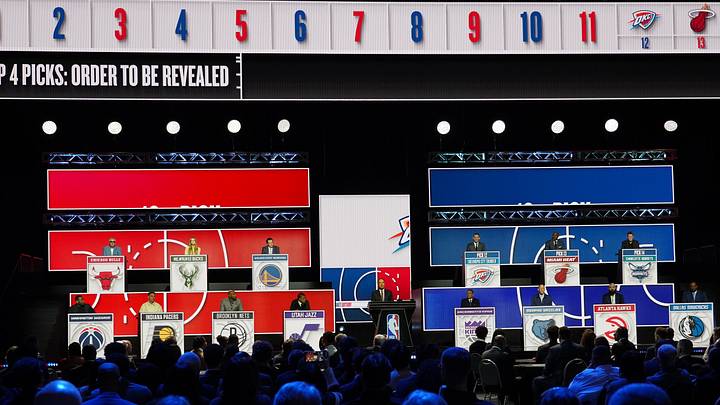 May 10, 2026; Chicago, IL, USA; A general view during the 2026 NBA Draft Lottery at Navy Pier. Mandatory Credit: David Banks-Imagn Images May 10, 2026; Chicago, IL, USA; A general view during the 2026 NBA Draft Lottery at Navy Pier. Mandatory Credit: David Banks-Imagn Images