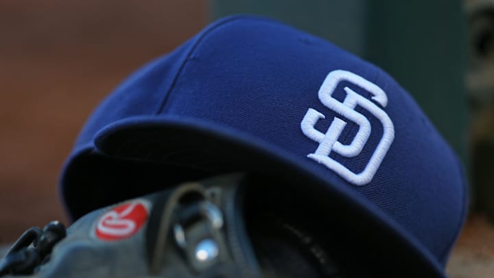 Aug 8, 2017; Cincinnati, OH, USA; A view of an official San Diego Padres New Era on field hat against the Cincinnati Reds at Great American Ball Park. Mandatory Credit: Aaron Doster-Imagn Images Aug 8, 2017; Cincinnati, OH, USA; A view of an official San Diego Padres New Era on field hat against the Cincinnati Reds at Great American Ball Park. Mandatory Credit: Aaron Doster-Imagn Images