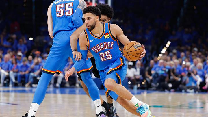 Oklahoma City Thunder guard Ajay Mitchell.