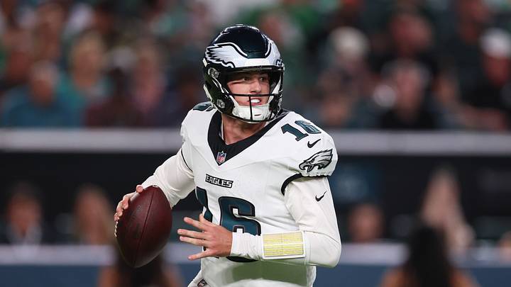 Tanner McKee plays against the Cincinnati Bengals during the first quarter at Lincoln Financial Field. Tanner McKee plays against the Cincinnati Bengals during the first quarter at Lincoln Financial Field.
