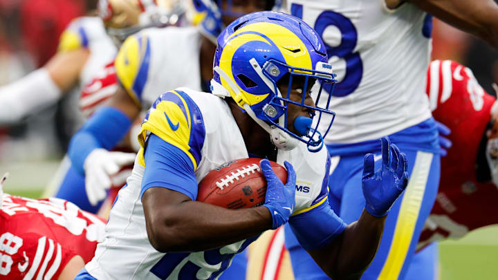 Los Angeles Rams wide receiver Xavier Smith returns a punt 38 yards against the San Francisco 49ers